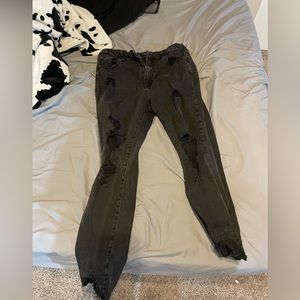 Black Aeropostale ripped black jeans.  Size 14 R